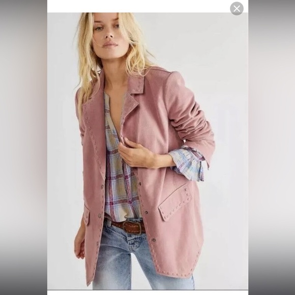 We The Free Jackets & Blazers - NWOT We The Free X Free People High Tide 100% Suede Blazer Pink